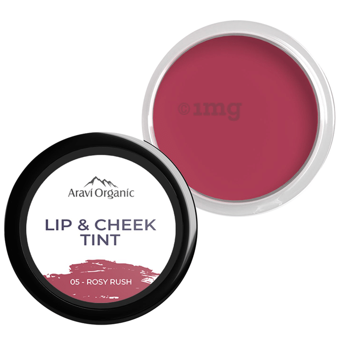 Aravi Organic Lip and Cheek Tint Balm Rosy Rush