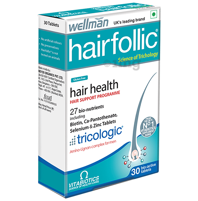 Wellman Hairfollic Hair Supplement Tablet Buy box of 30 tablets at