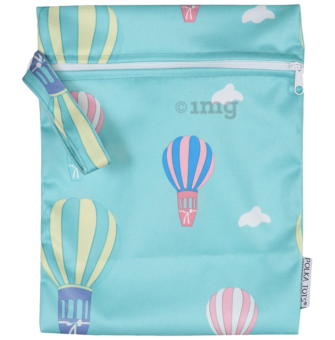 Polka Tots Wet Cloth Pouch Bag Air Balloon Design 30 X 40 cm