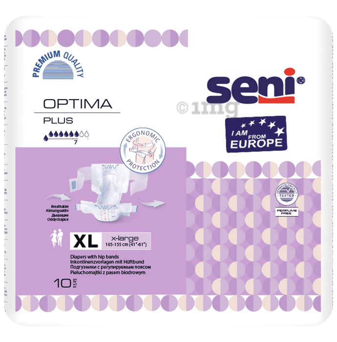 Seni Optima Plus Adult Diaper with Hip Bands XL