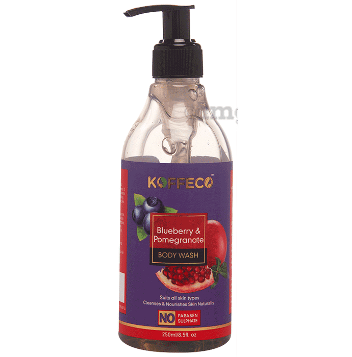 Koffeco Blueberry & Pomegranate Body Wash  with Pinkgrape Fruit, Olive Oil & Aloe Vera Extract