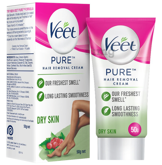 Veet Pure Hair Removal Cream for Women | No Ammonia Smell | For Dry Skin