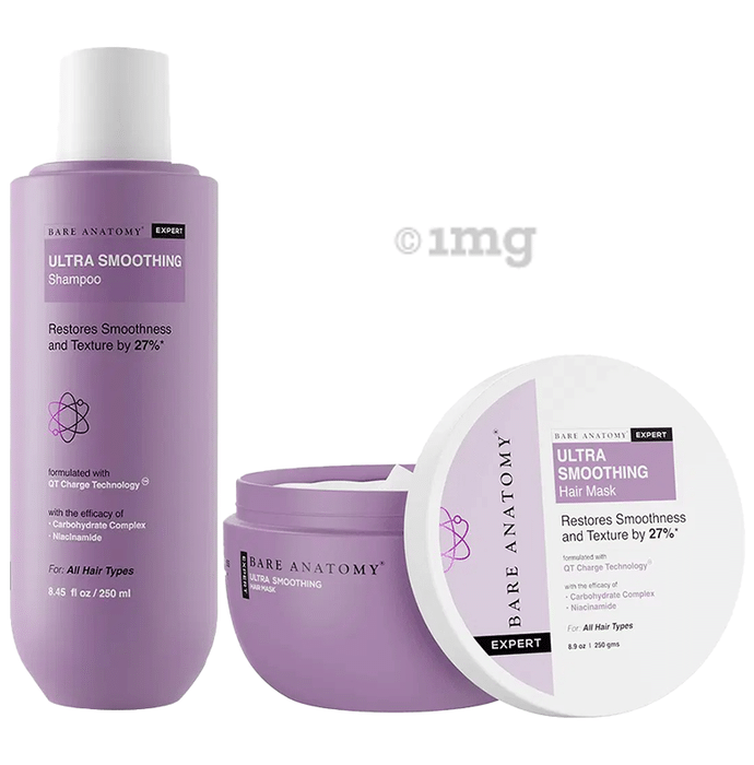 Bare Anatomy Ultra Smoothing Shampoo (250ml) & Hair Mask Ultra Smoothing (250gm)