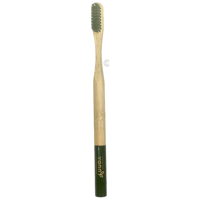 Ecovann Bamboo Round Handle  Toothbrush Black