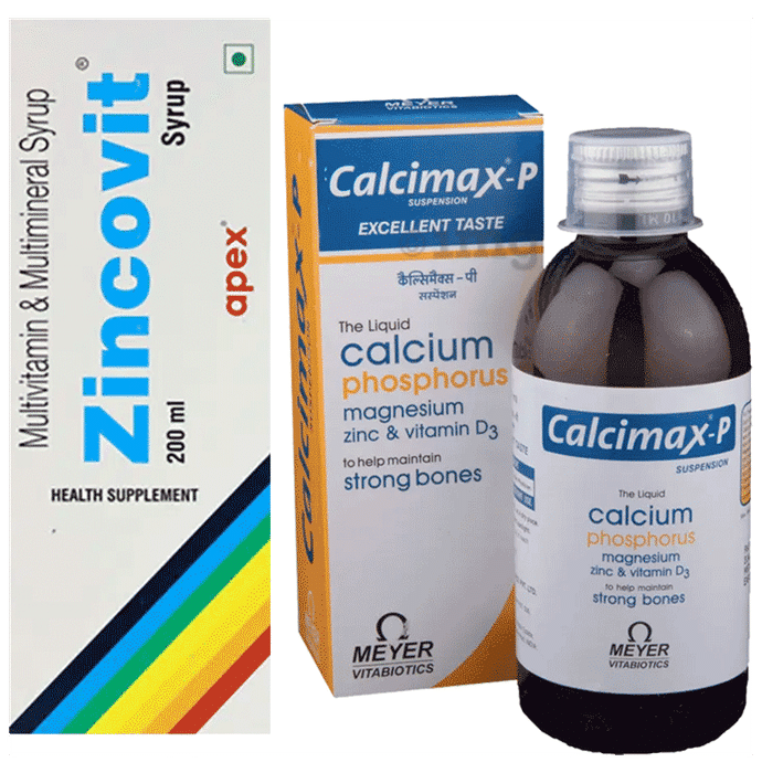 Combo Pack of Zincovit Syrup (200ml) & Calcimax -P Suspension (200ml)