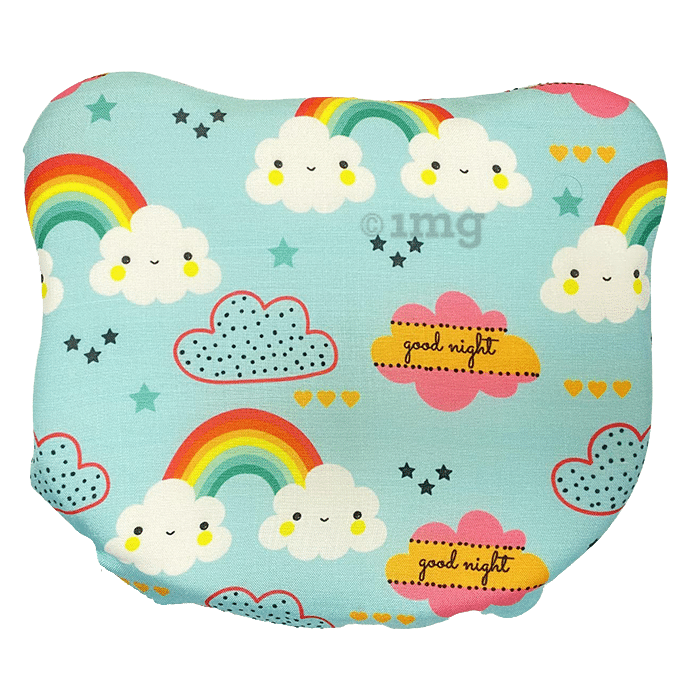 Sleepsia Cat Shape Rainbow Print Memory Foam Baby Head Shaping Pillow