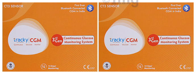 Tracky CGM Sensor For 14-Day Glucose monitoring No Fingersticks | App-Integrated System
