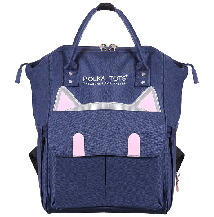 Polka Tots  Diaper & Maternity Backpack For Mothers Cat Style Bag Blue