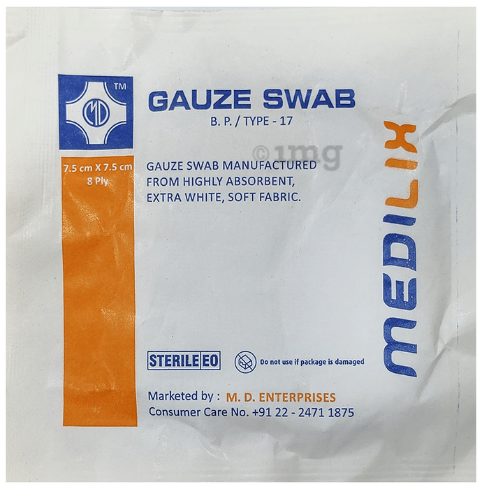 Medilix Gauze Swab Pack 7.5cm x 7.5cm x 8ply