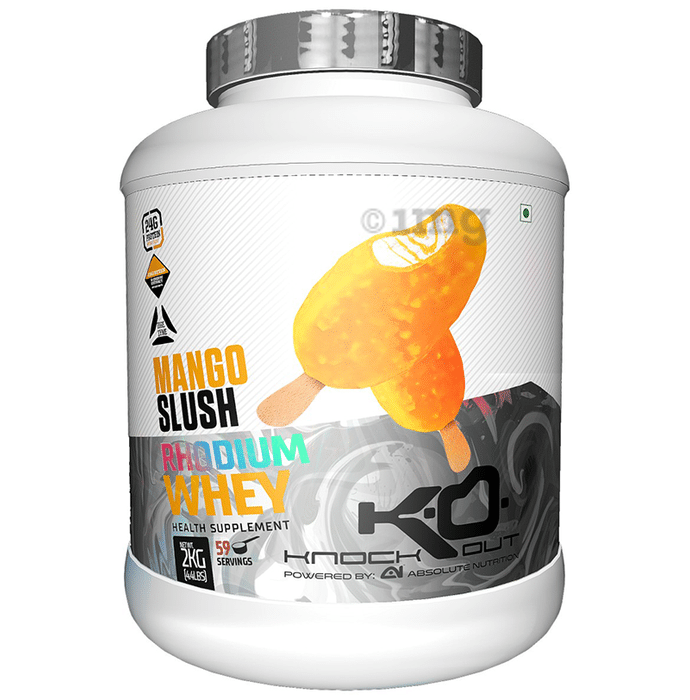Knockout Rhodium Whey Protein Powder Mango Slush with Free T-Shirt