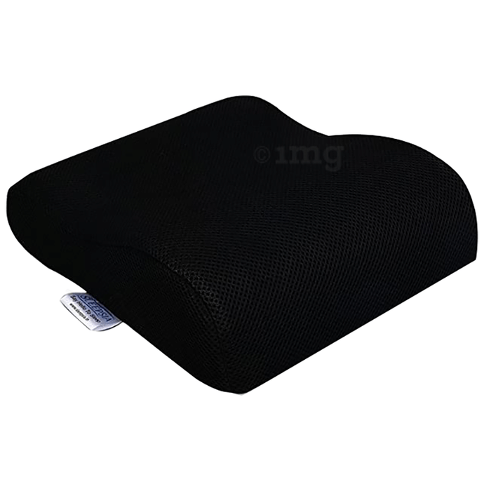 Sleepsia Memory Foam Mini Contour Travel Pillow with Removable Cover Black