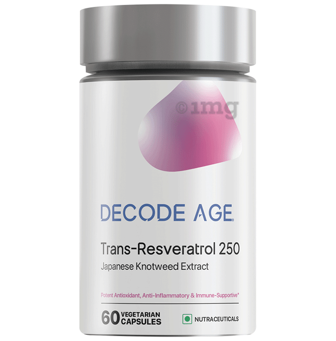 Decode Age Pure Trans Resveratrol 250mg helps in Slow down Ageing and Improve Metabolism