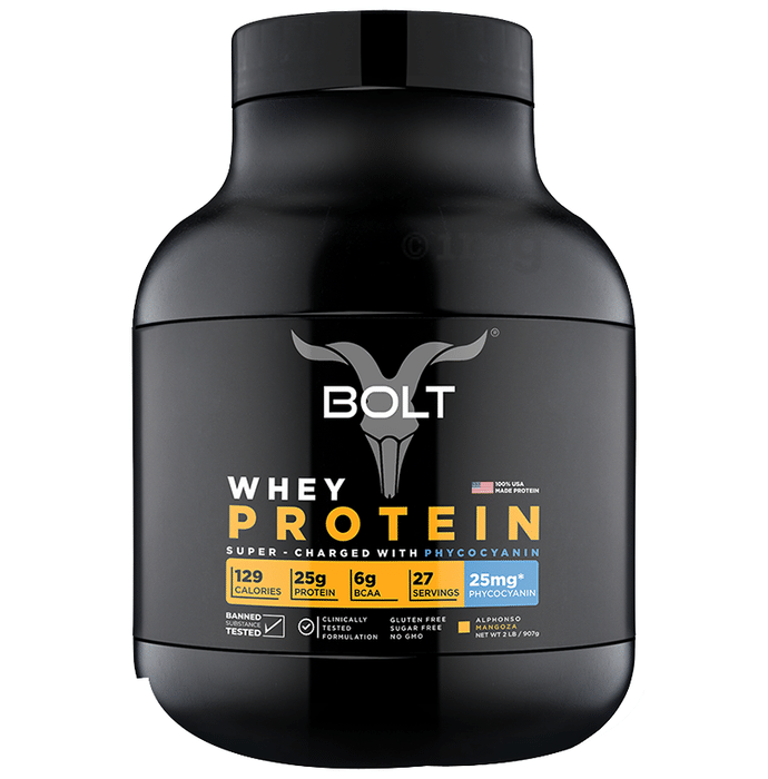 Bolt Whey Protein for Muscle Growth & Lean Muscle Mass | Flavour Powder Alphonso Mangoza