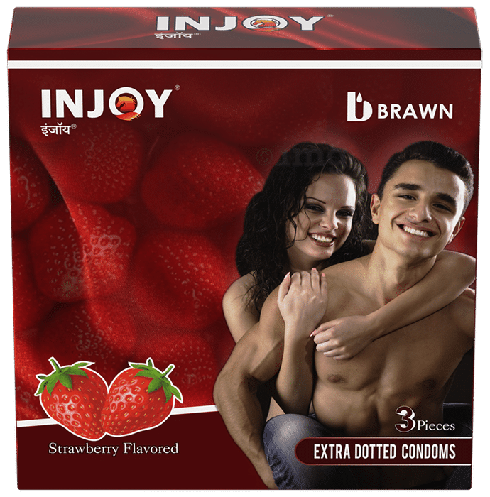 Injoy Extra Dotted Condom Strawberry