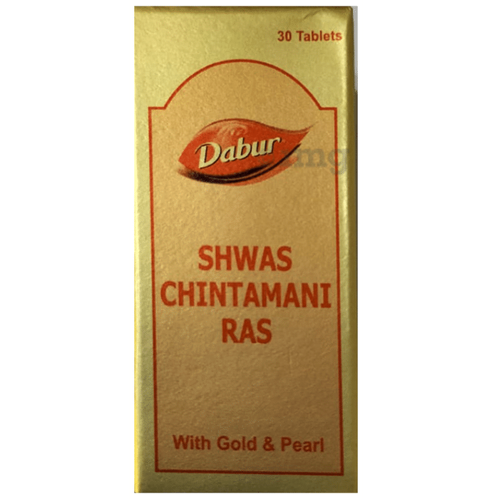 Dabur Shwas Chintamani Ras with Gold and Pearl Tablet