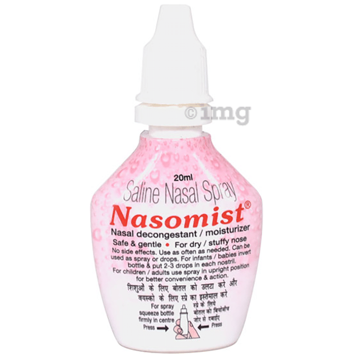 Nasomist Saline Nasal Spray | Nasal Decongestant & Moisturizer for Dry & Stuffy Nose