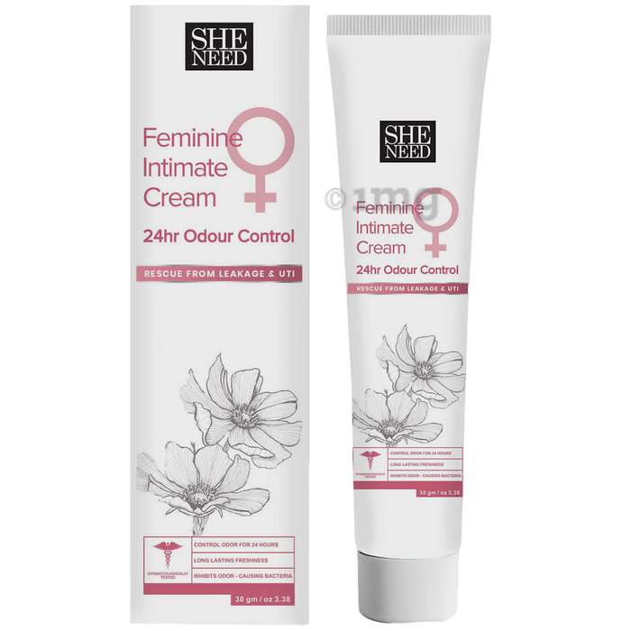 SheNeed 24 Hr Odour Control Feminine Intimate | Rescue from leakage & UTI Cream