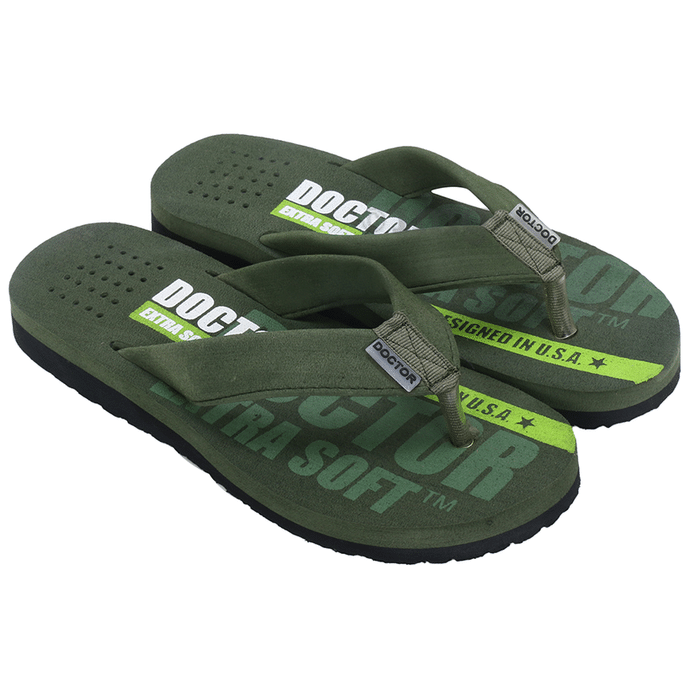 Doctor Extra Soft D31 Care Orthopaedic and Diabetic Super Fitting Comfort Doctor Slipper for Men Olive 5
