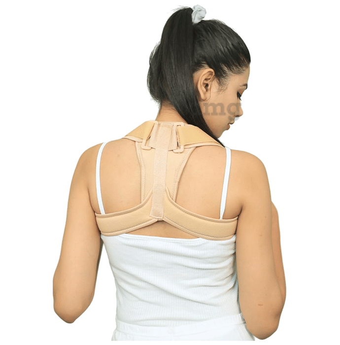 Bos Medicare Surgical Back Shoulder Posture Corrector Adjustable Clavicle Brace Support Belt Small Beige