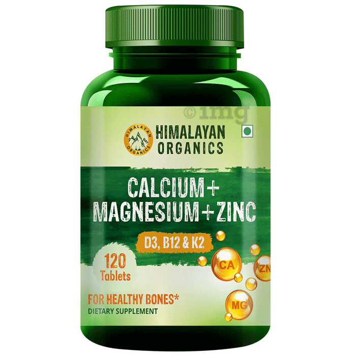 Himalayan Organics Calcium + Magnesium + Zinc | With Vitamin D3 & B12 for Healthy Bones | Tablet