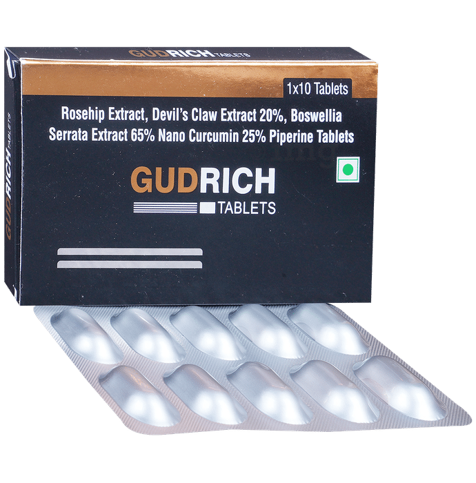 Gudrich Tablet with Rosehip, Boswellia, Curcumin & Piperine