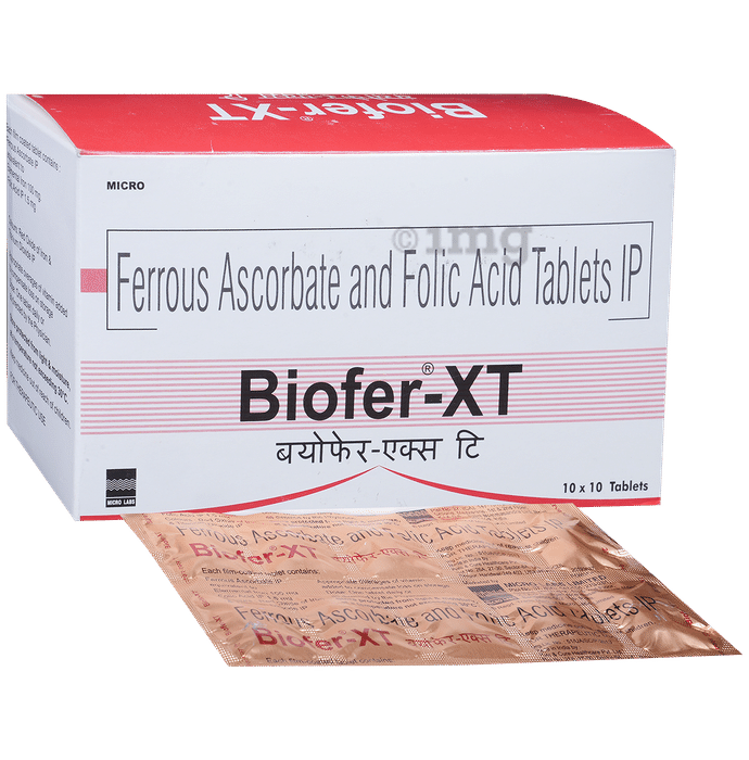 Biofer XT Tablet with Ferrous Ascorbate & Folic Acid