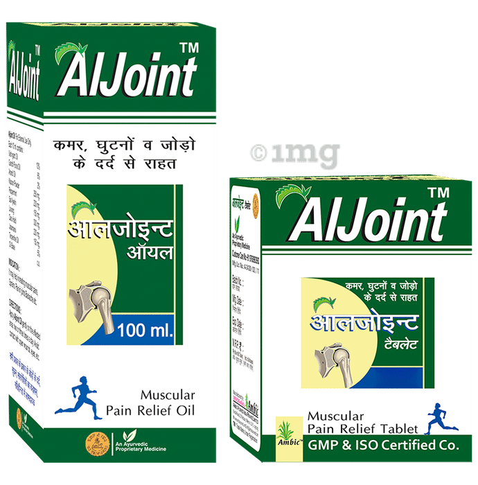 Ambic Combo Pack of AlJoint Muscular Pain Relief Oil 100ml & AlJoint Muscular Pain Relief 60 Tablet