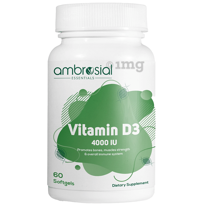 Ambrosial Essentials Vitamin D3 4000 IU Softgels