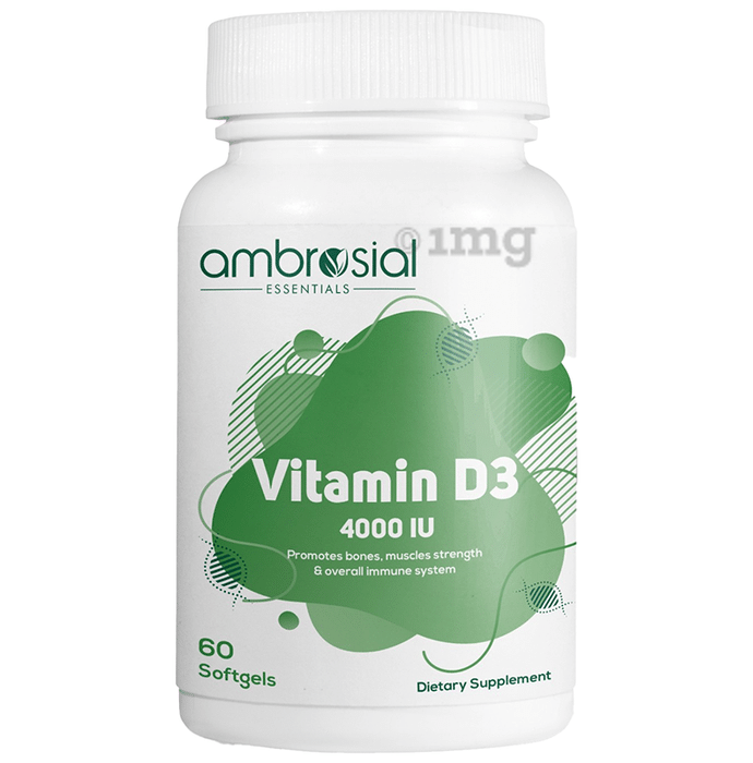 Ambrosial Essentials Vitamin D3 4000 IU Softgels