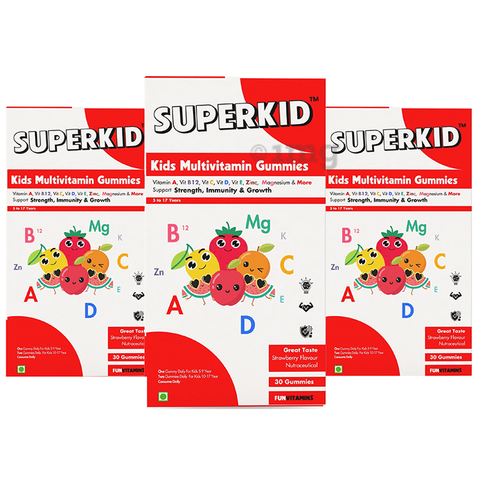 Superkid Kids Multivitamin Gummies (30 Each) Strawberry