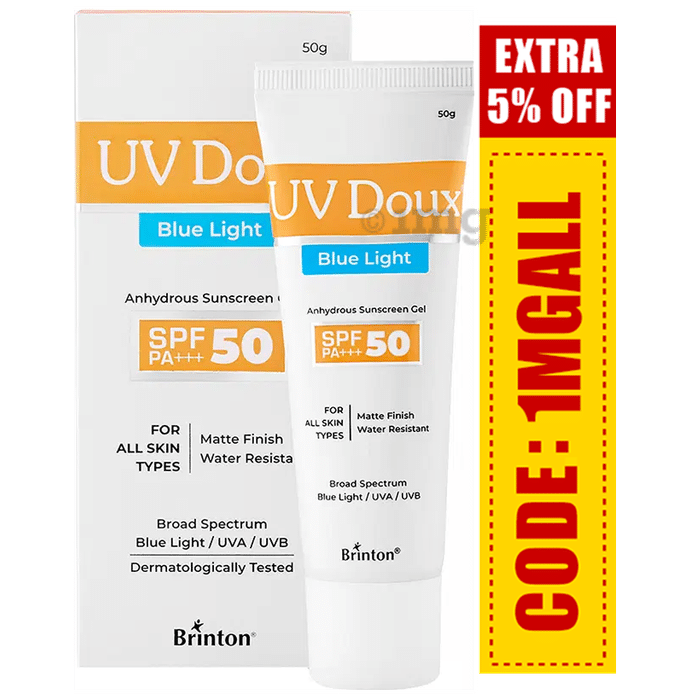 UV Doux Blue Light Sunscreen Gel SPF 50 PA+++ | Water-Resistant | For All Skin Types