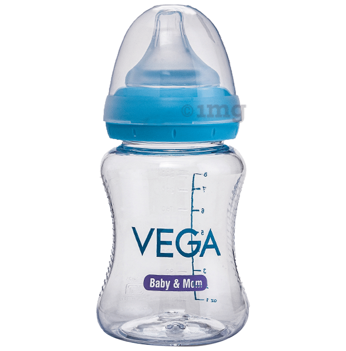 Vega Baby & Mom 4+ Month Baby Tritan Feeding Bottle Wide Neck Blue