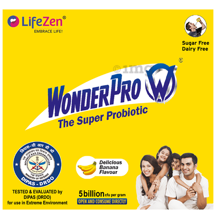 WonderPro The Super Probiotic Sachet (5 Billion CFU) | For Gut Health, Digestion & Immunity Delicious Banana Sugar Free