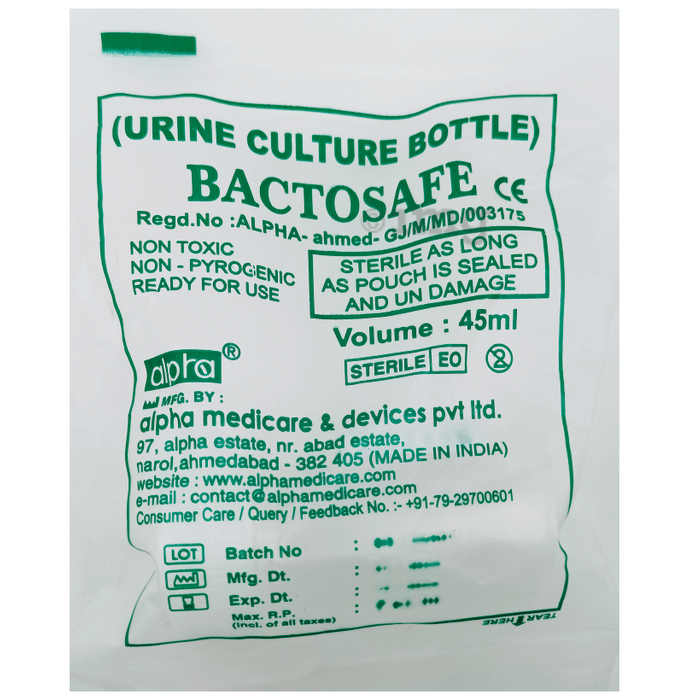 Alpha Bactosafe Urine Culture Bottle