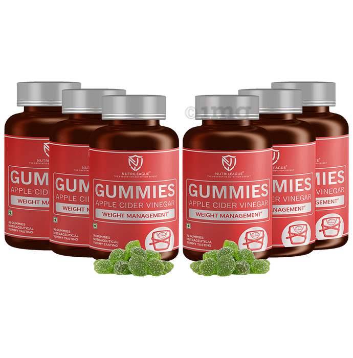 Nutrileague Apple Cider Vinegar Gummies for Weight Management (30 Each)