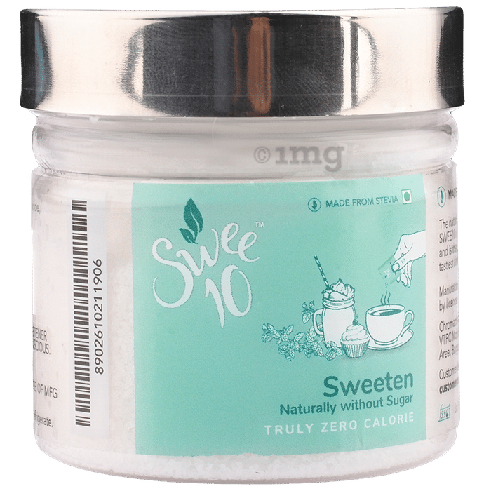 Swee10 Natural Stevia Sweetener Powder | Sugar Free | Zero Calorie Sugar Substitute (100gm Each)