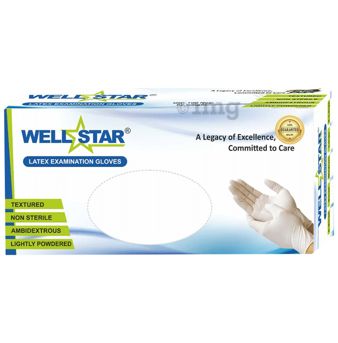 Wellstar Latex Examination Gloves Medium