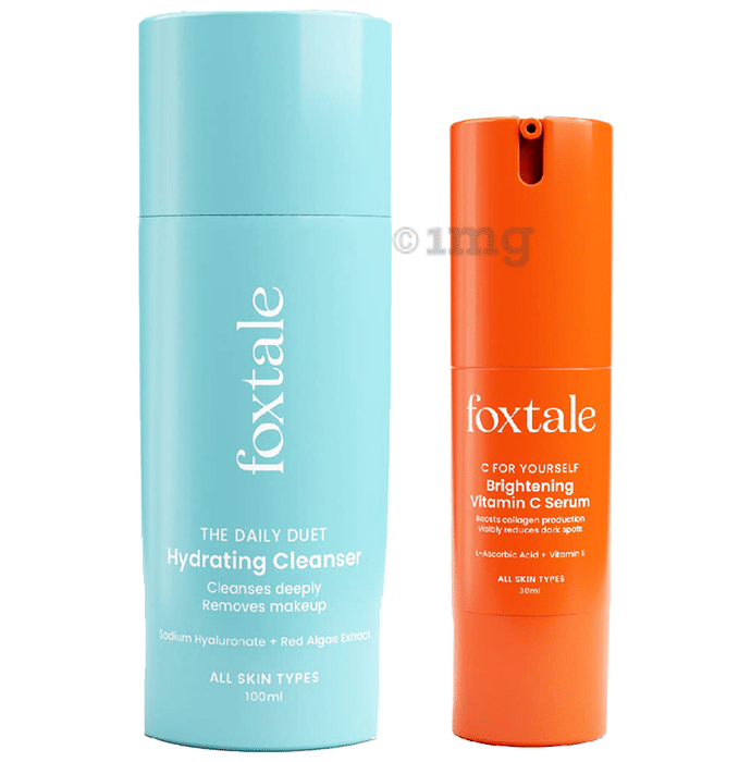 Foxtale Combo Pack of Hydrating Cleanser 100ml and Brightening Vitamin C Serum 30ml