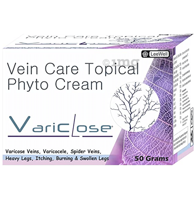 LeeWell Variclose Varicose Veins Cream for External (haemorrhoids) Piles, Varicocele - Aloevera, Butchers Broom, Horse Chestnut Extract