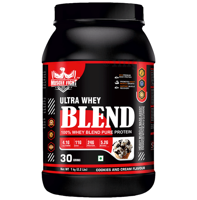 Muscle Fight Ultra whey Blend  Powder Cookie and Cream