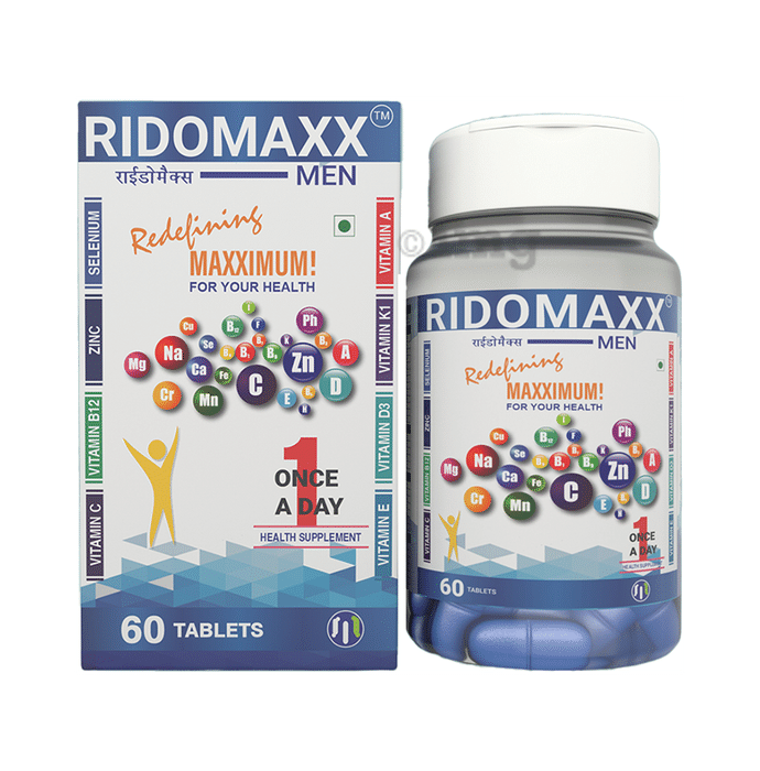 Combo Pack of Ridomaxx Multivitamins & Minerals Tablet for Men (60), Ridomaxx Multivitamins & Minerals Tablet for Women (60) & Ridomaxx Ortho Oil (75ml)