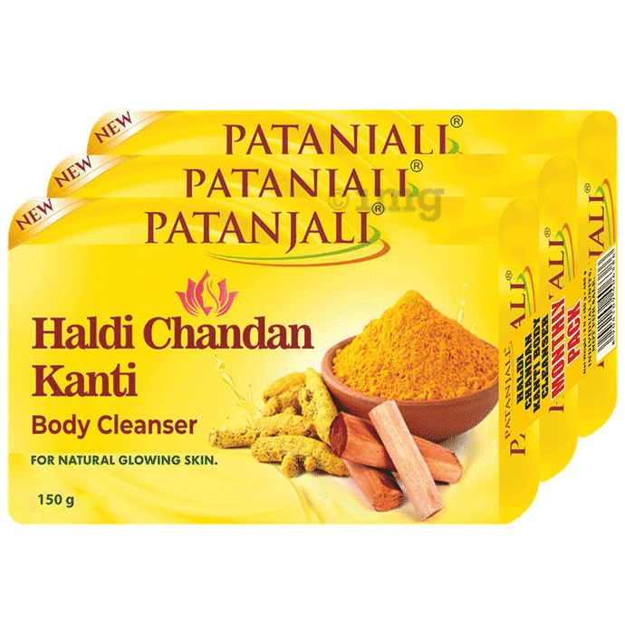 Patanjali Ayurveda Haldi Chandan Kanti Body Cleanser Soap (3X1) 150gm