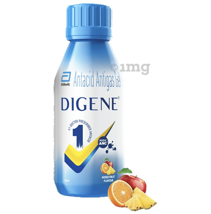 Digene Antacid Antigas Gel | For Acidity, Gas, Heartburn & Bloated Stomach Relief | Flavour Mixed Fruit