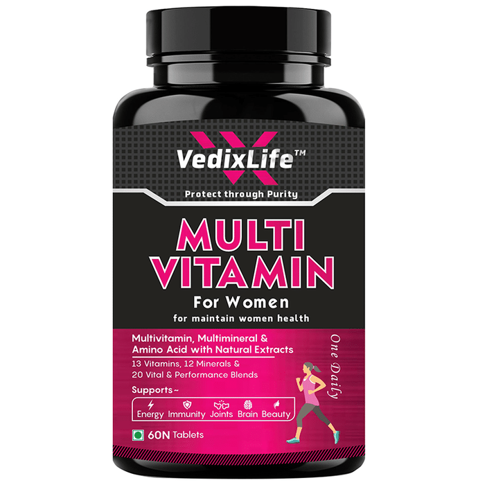 VedixLife Multivitamin for Women with Iron for Immunity, Energy, Hair, Skin, Joints Tablet