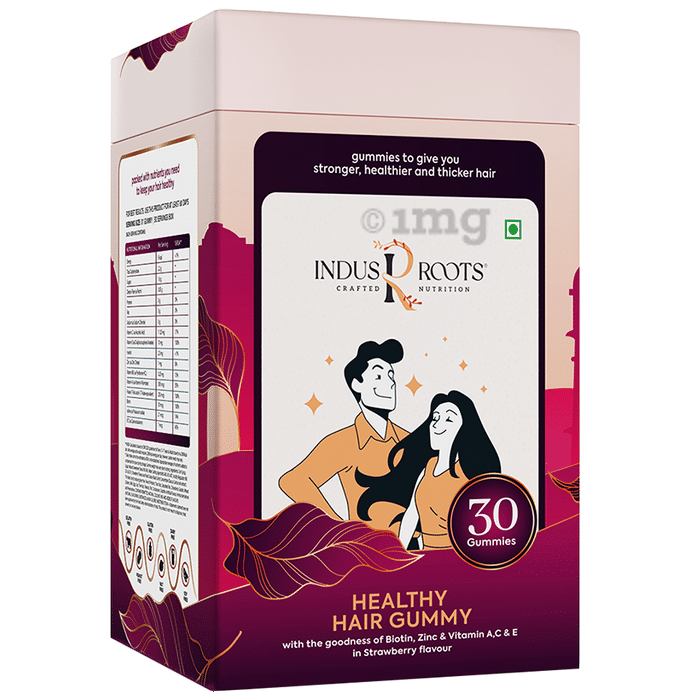 Indus Roots Healthy Hair  Gummy Strawberry