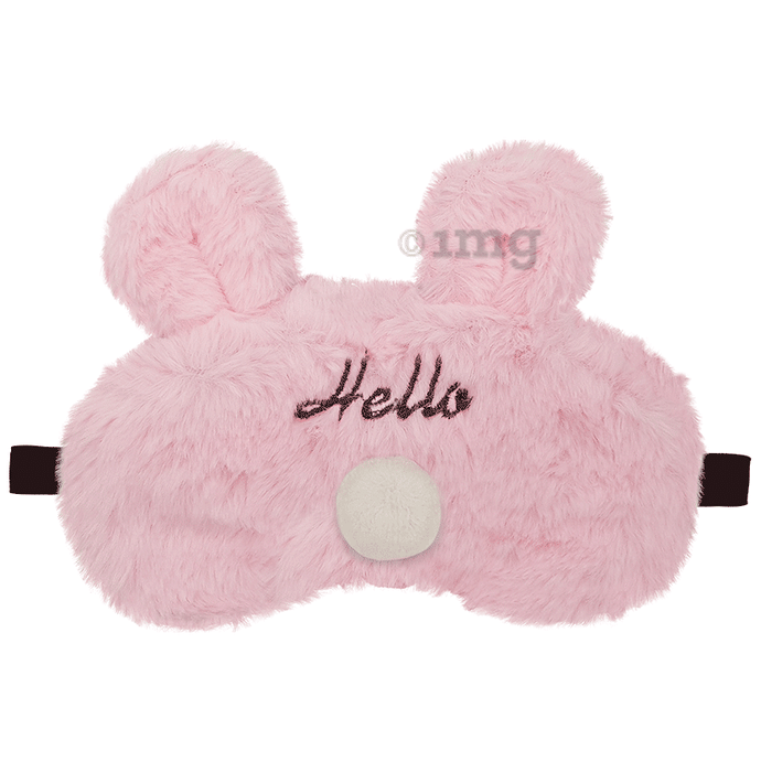 Jenna Jenna Sleeping Eye Mask for Insomnia, Puffy Eyes and Dark Circles with Fur Hello Pink