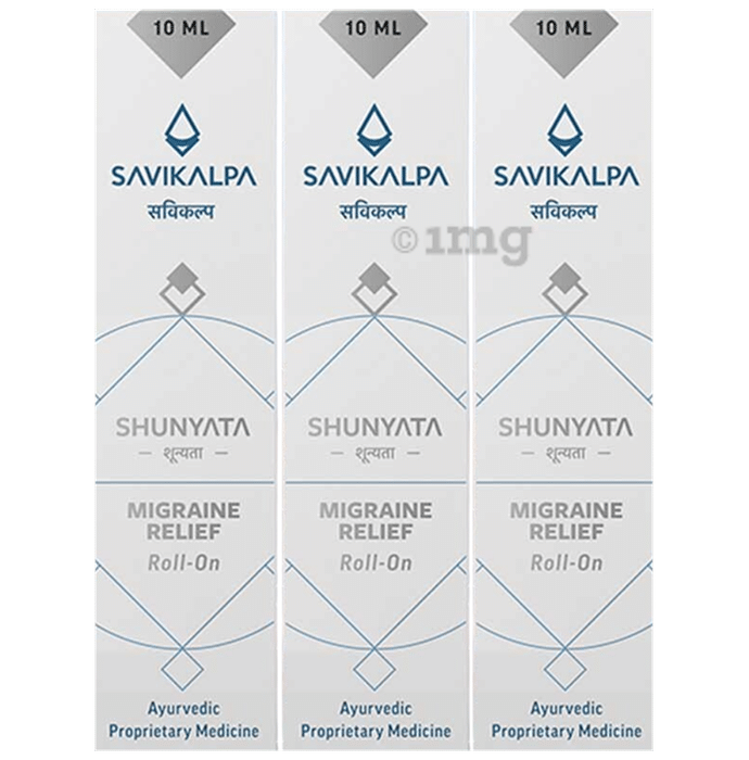 Savikalpa Shunyata Migraine Relief Roll-On for Migraine and Headache Relief (10ml Each)