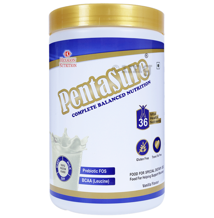 PentaSure Complete Balanced Nutrition with Prebiotic FOS & BCAA | Flavour Vanilla Powder