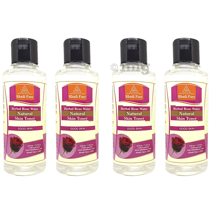 Khadi Pure Herbal Rose Water Natural Skin Toner (210ml Each)