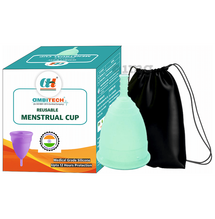 Ambitech Reusable Menstrual Cup for Women with Pouch Medium